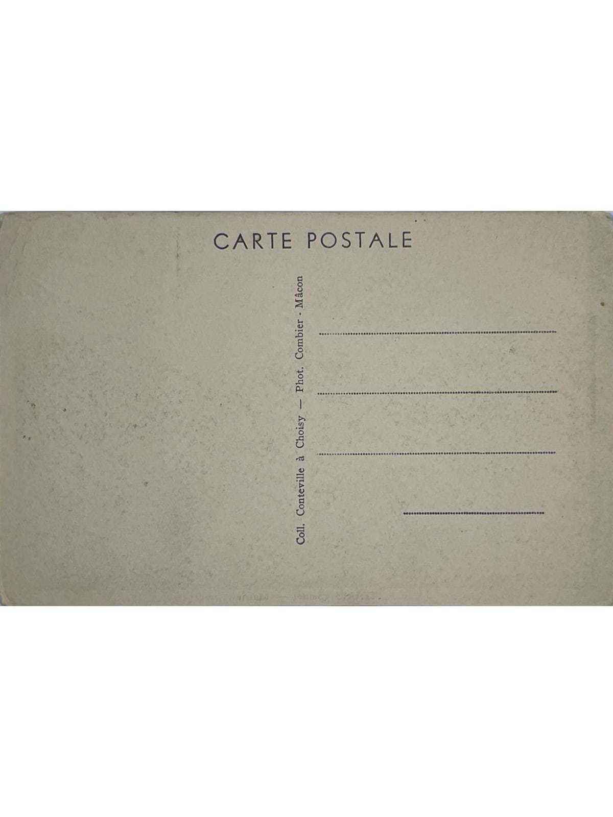 Verso de la carte postale