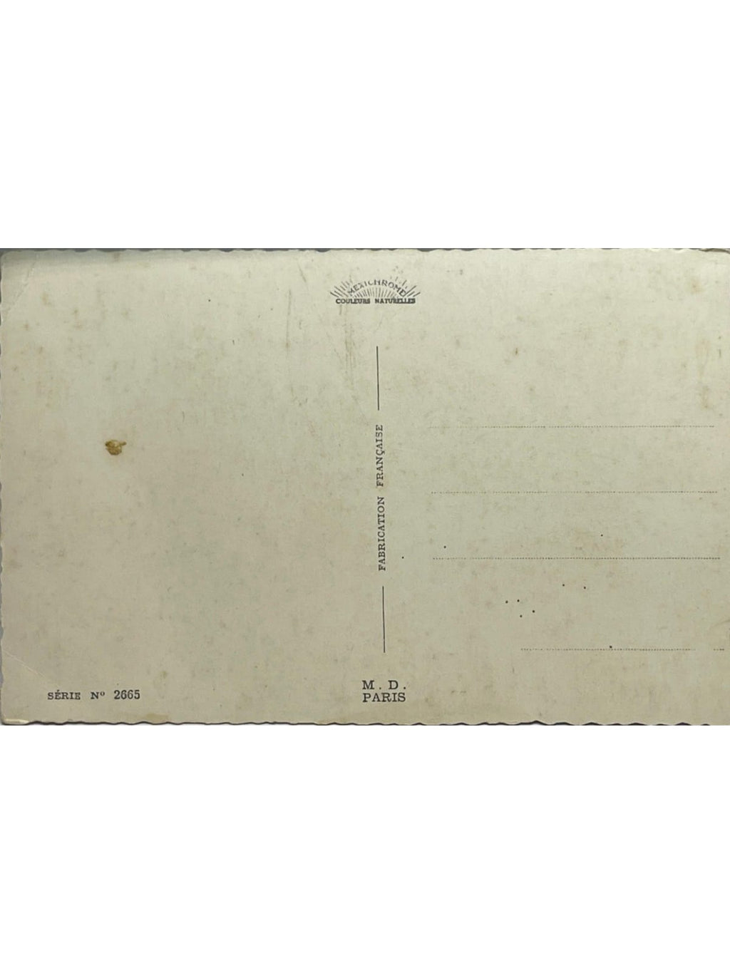 Verso de la carte postale