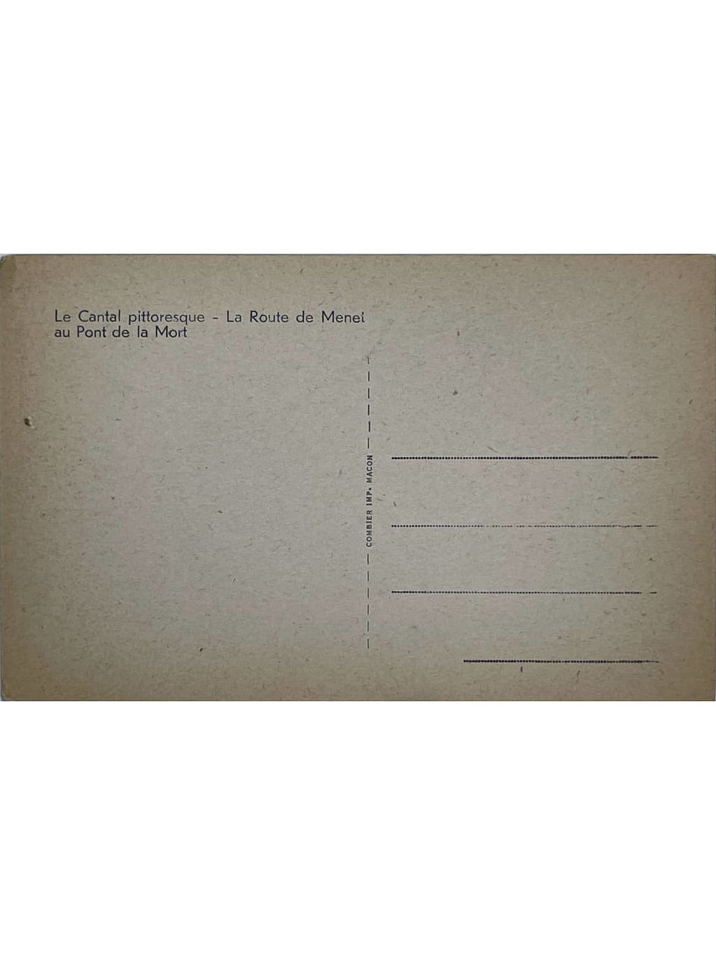 Verso de la carte postale