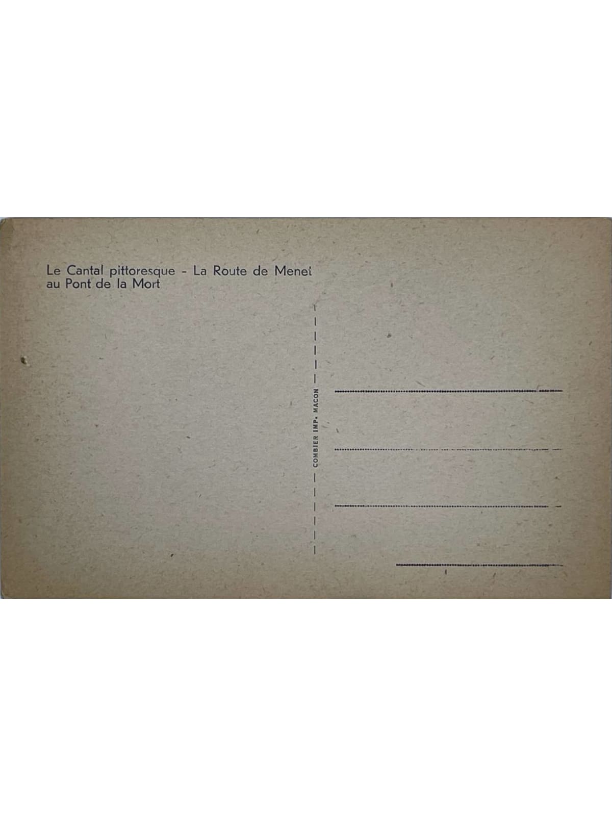 Verso de la carte postale