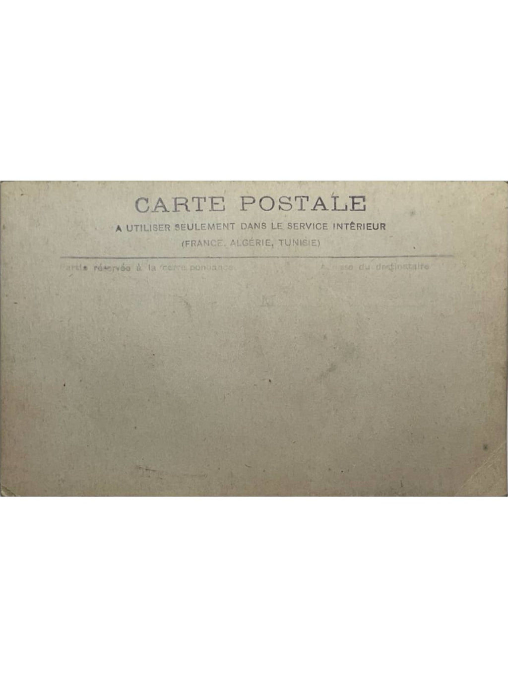 Verso de la carte postale