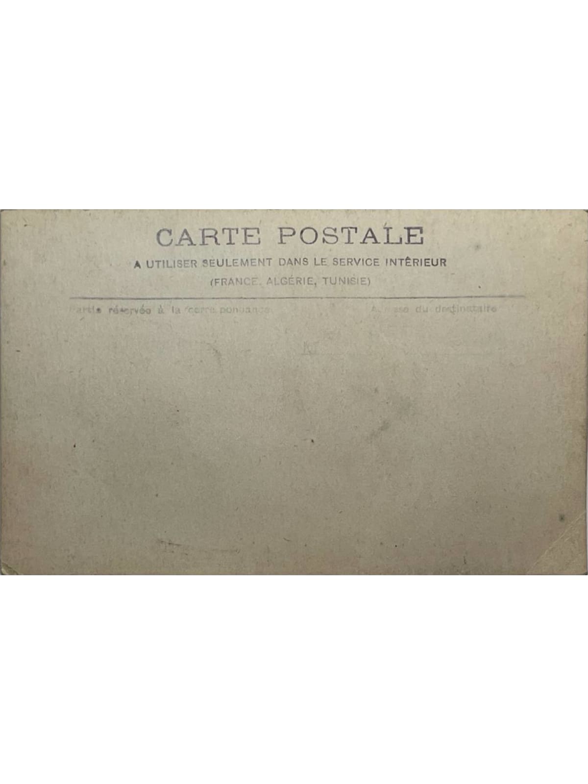 Verso de la carte postale