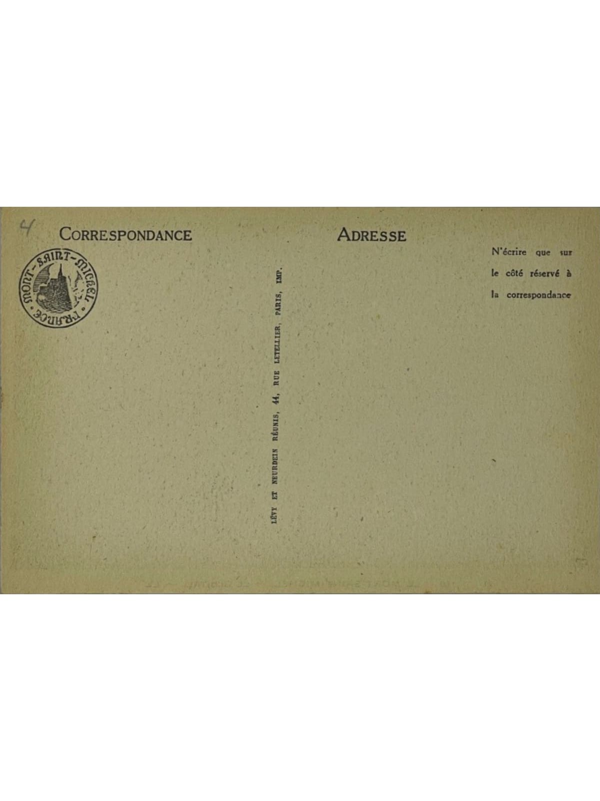 Verso de la carte postale