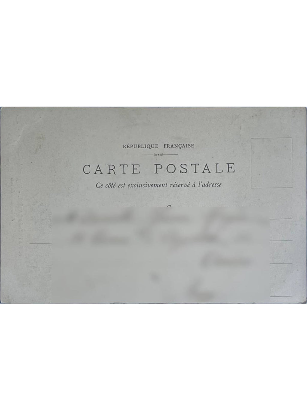 Verso de la carte postale