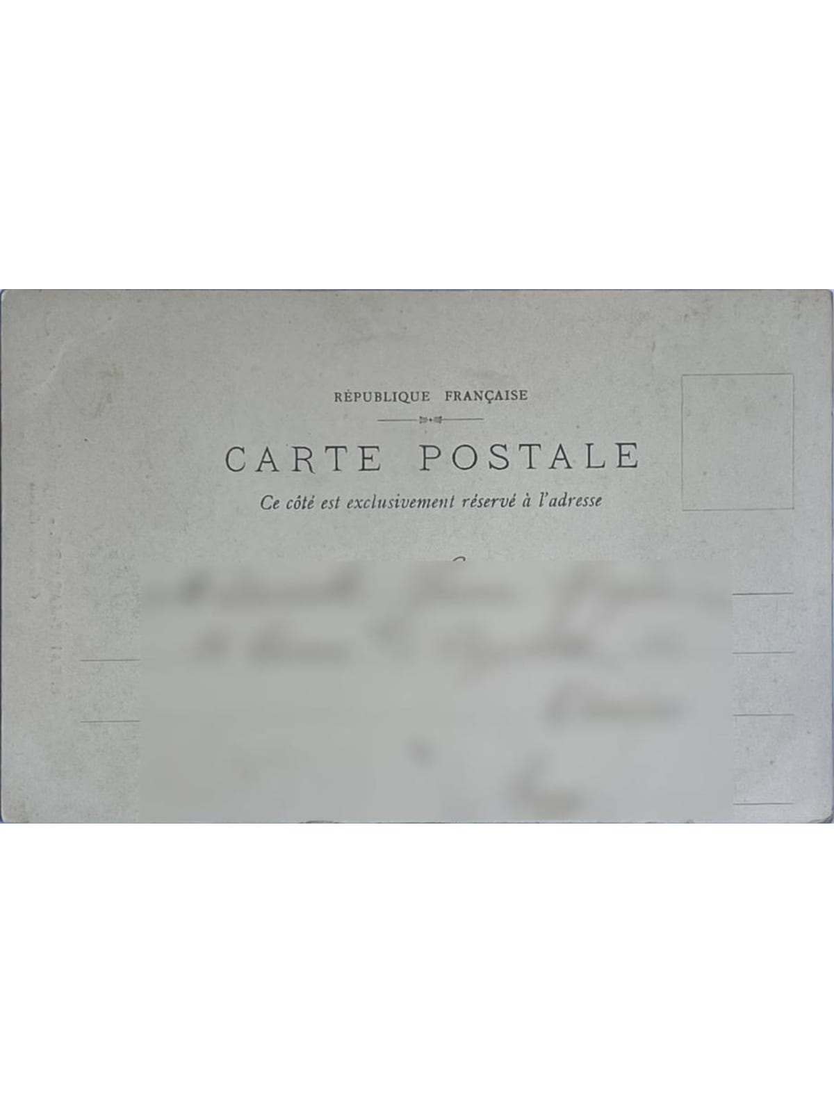 Verso de la carte postale