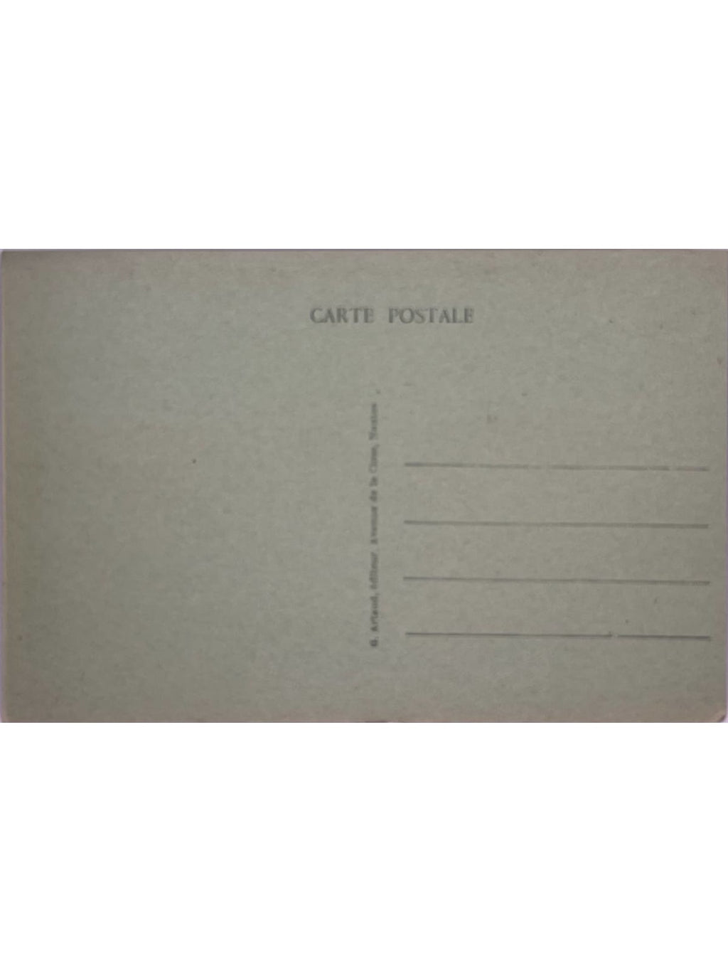Verso de la carte postale