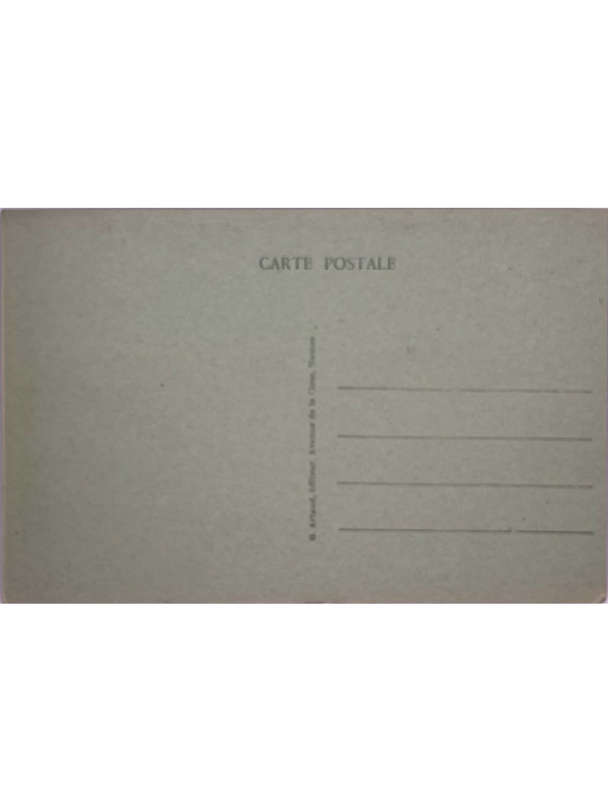Verso de la carte postale