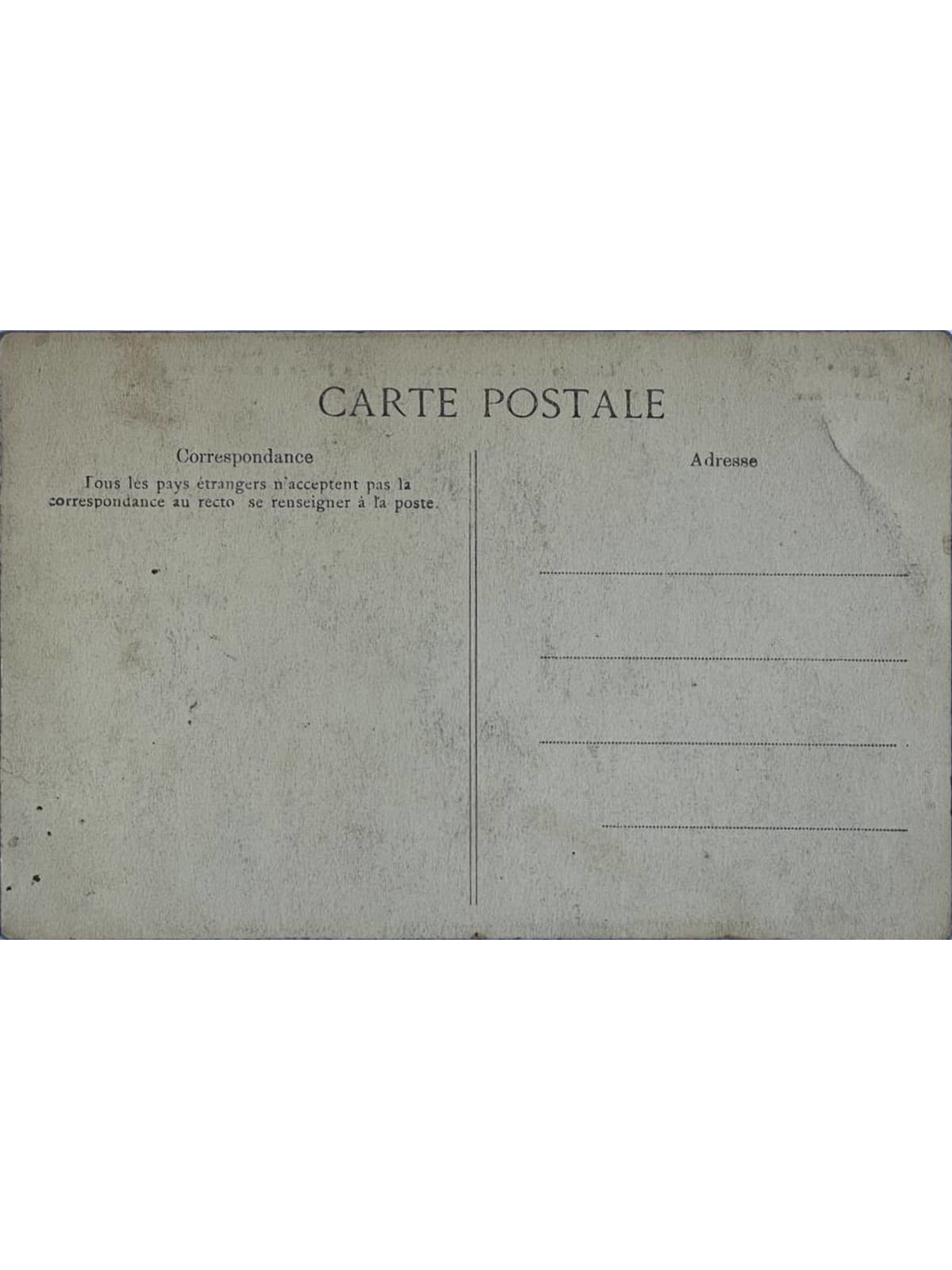 Verso de la carte postale