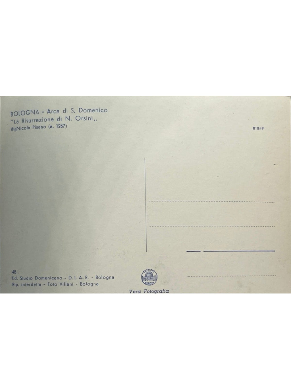 Verso de la carte postale