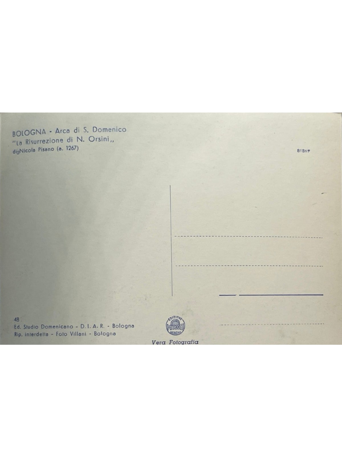 Verso de la carte postale