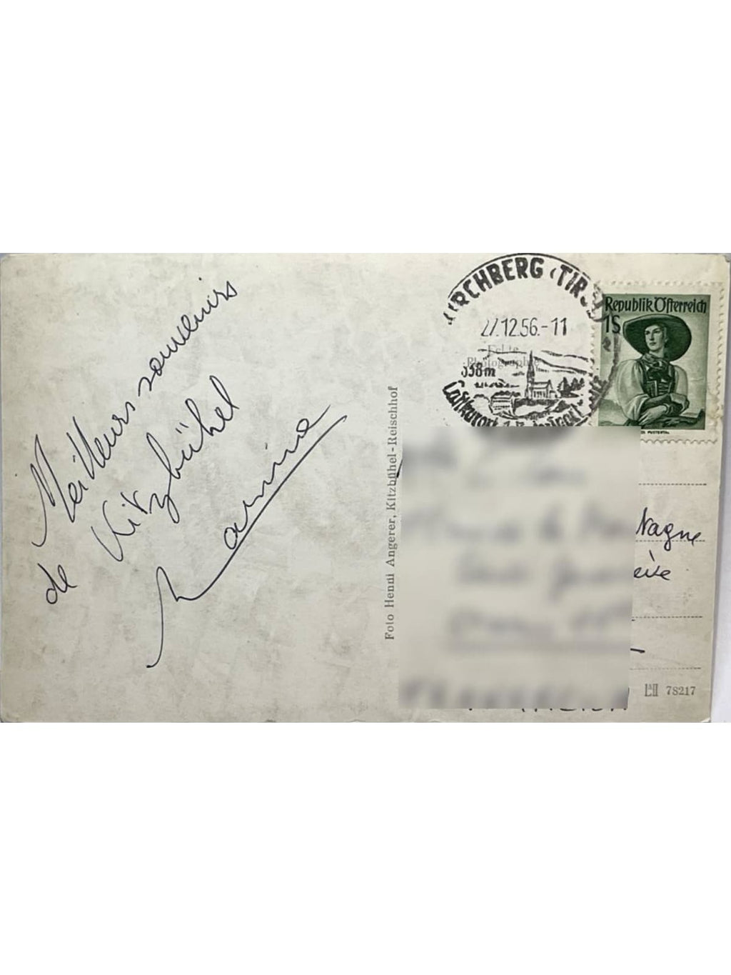 Verso de la carte postale