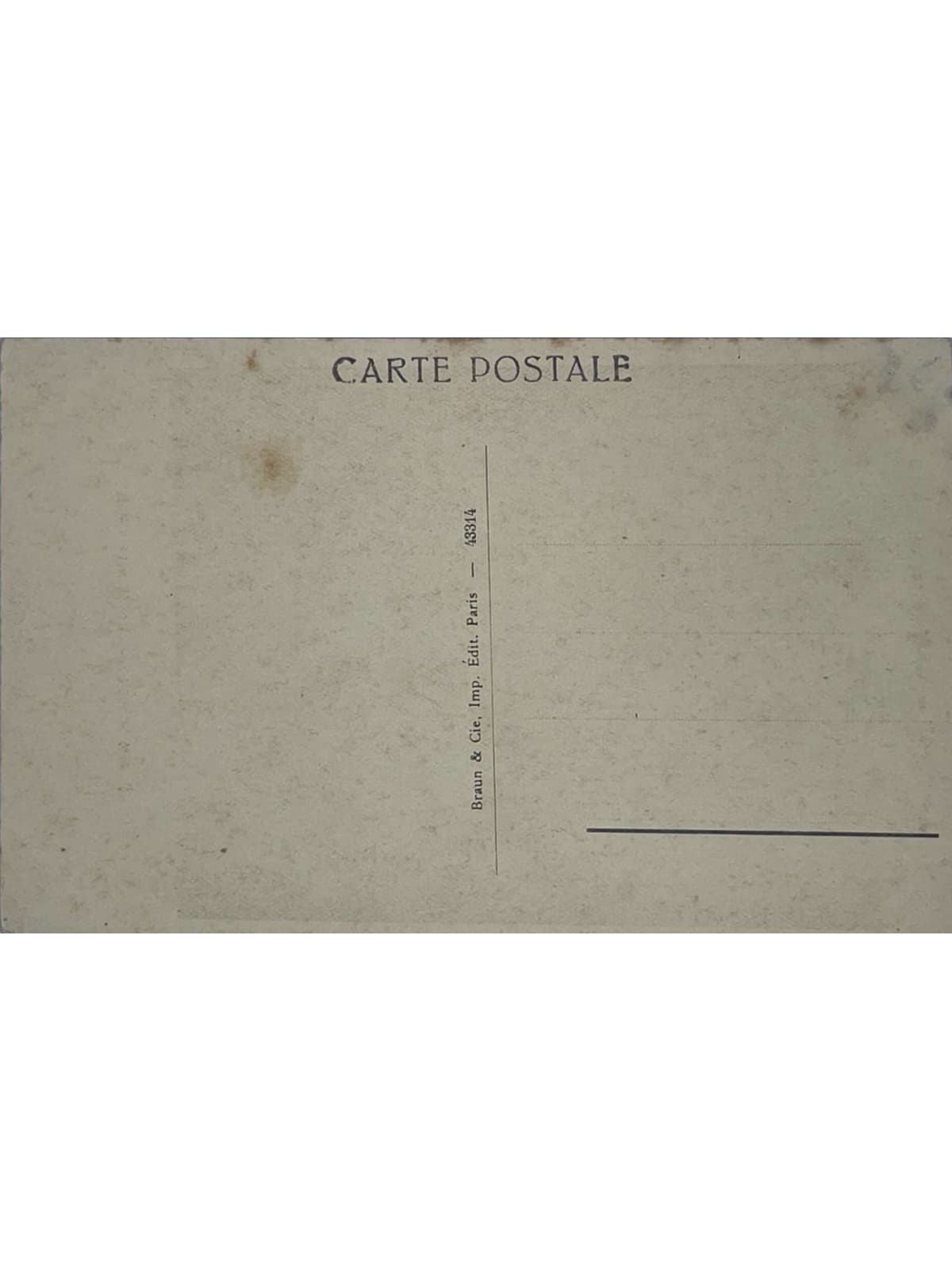 Verso de la carte postale