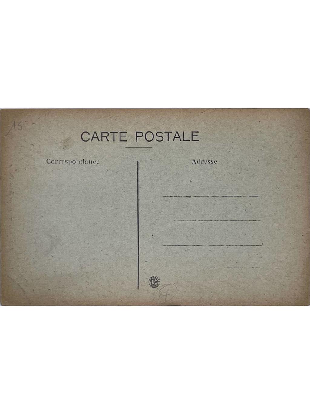 Verso de la carte postale