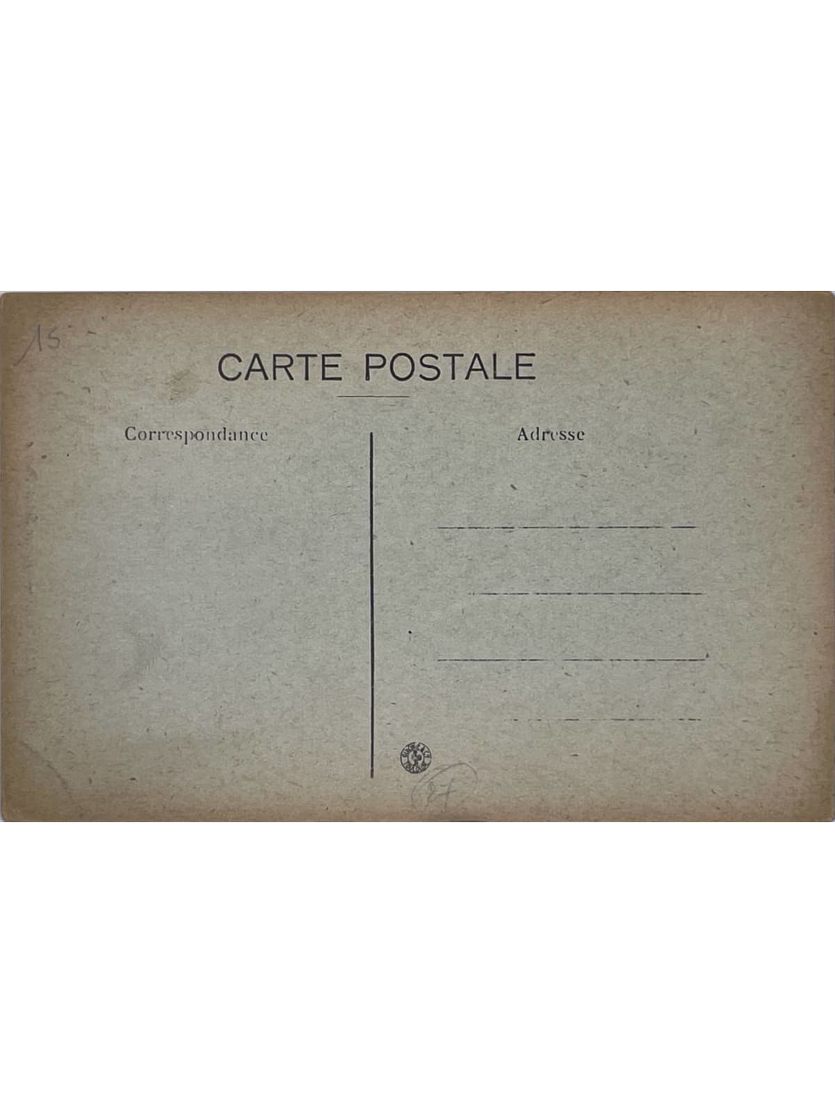 Verso de la carte postale
