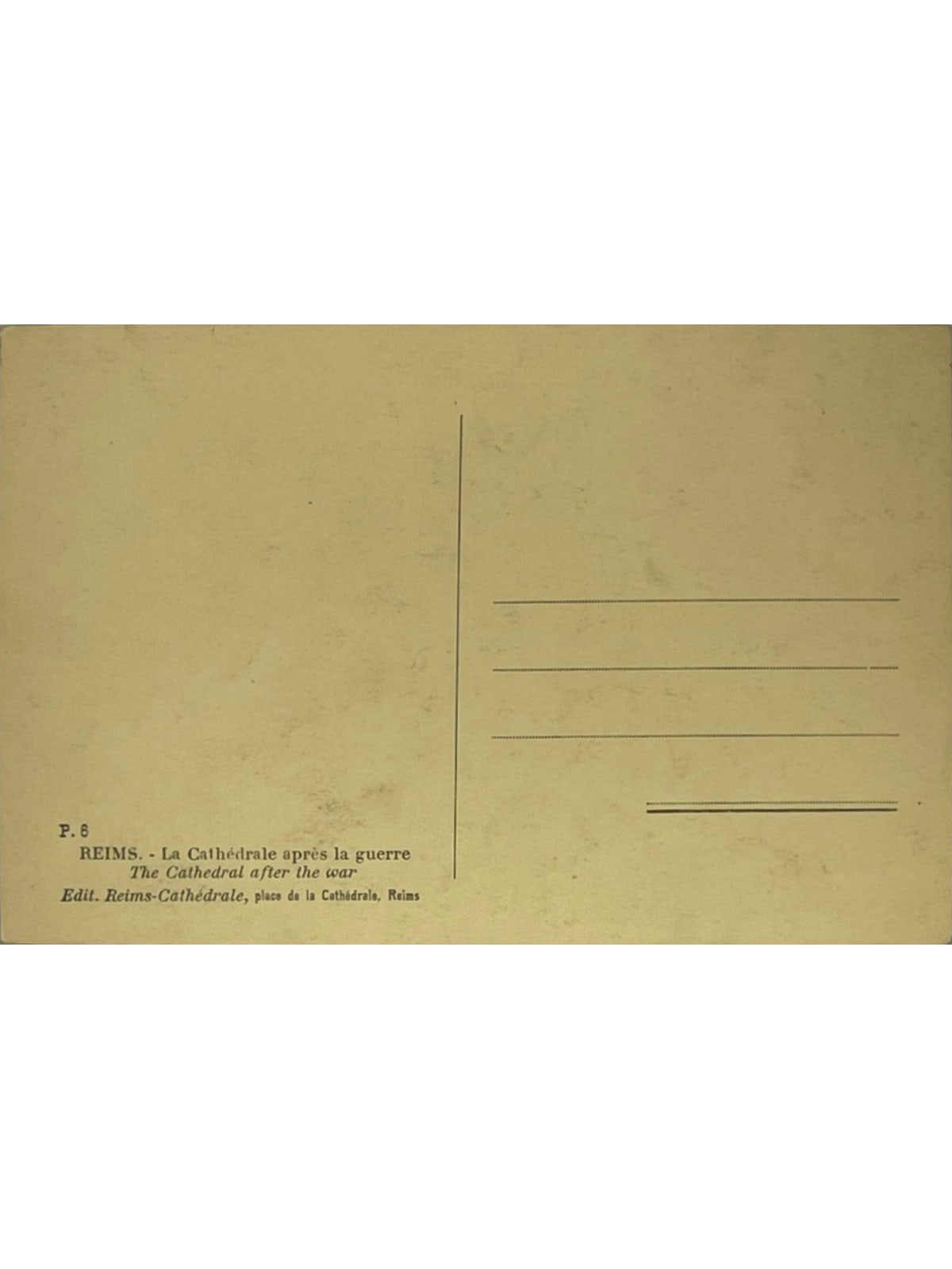 Verso de la carte postale