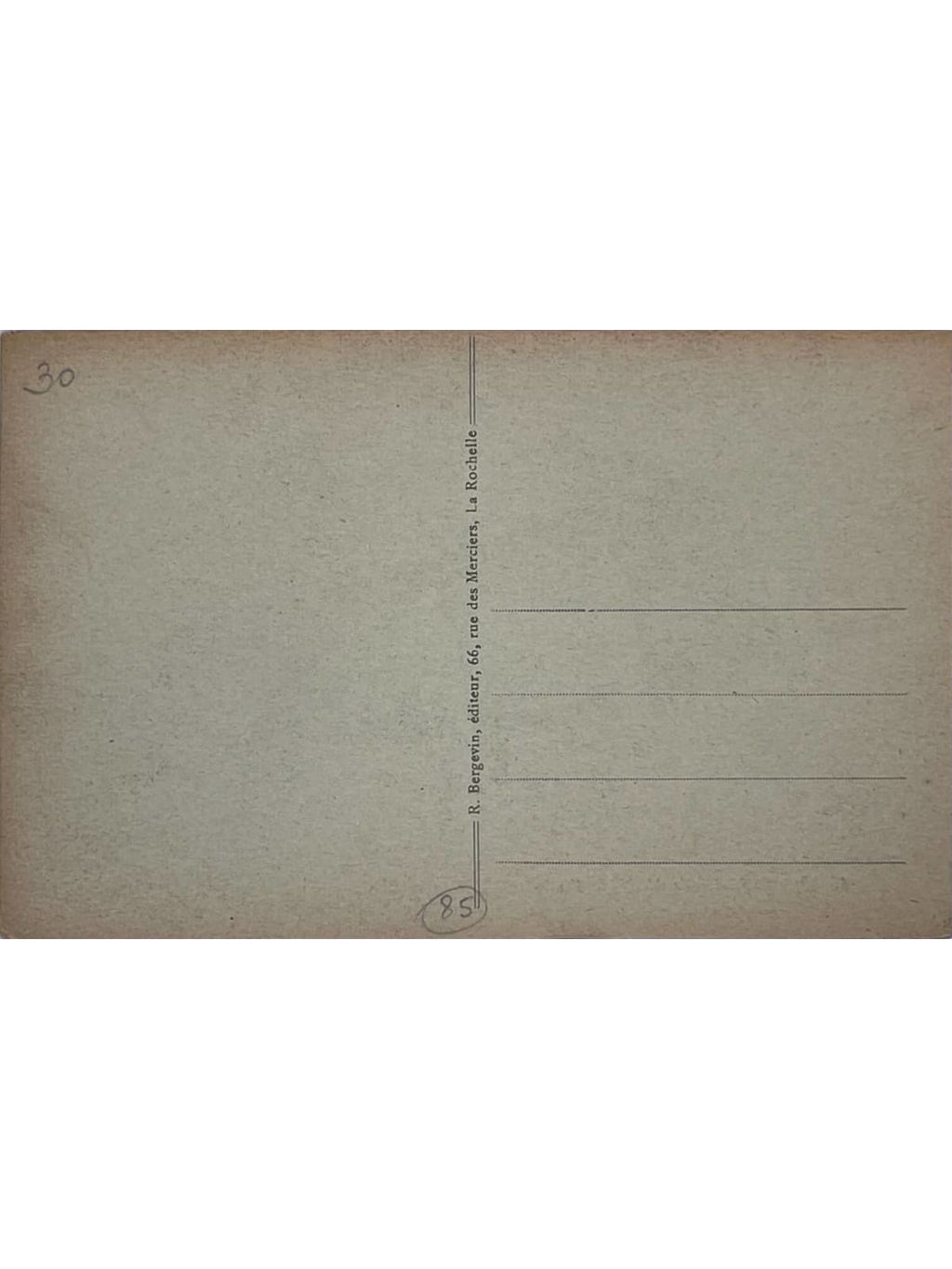 Verso de la carte postale