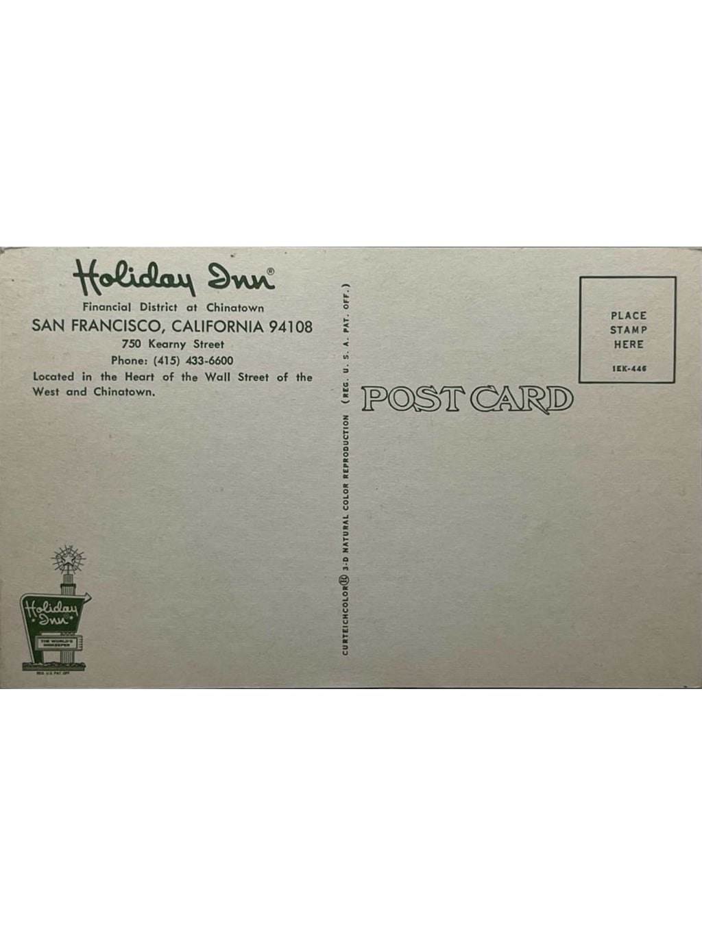Verso de la carte postale