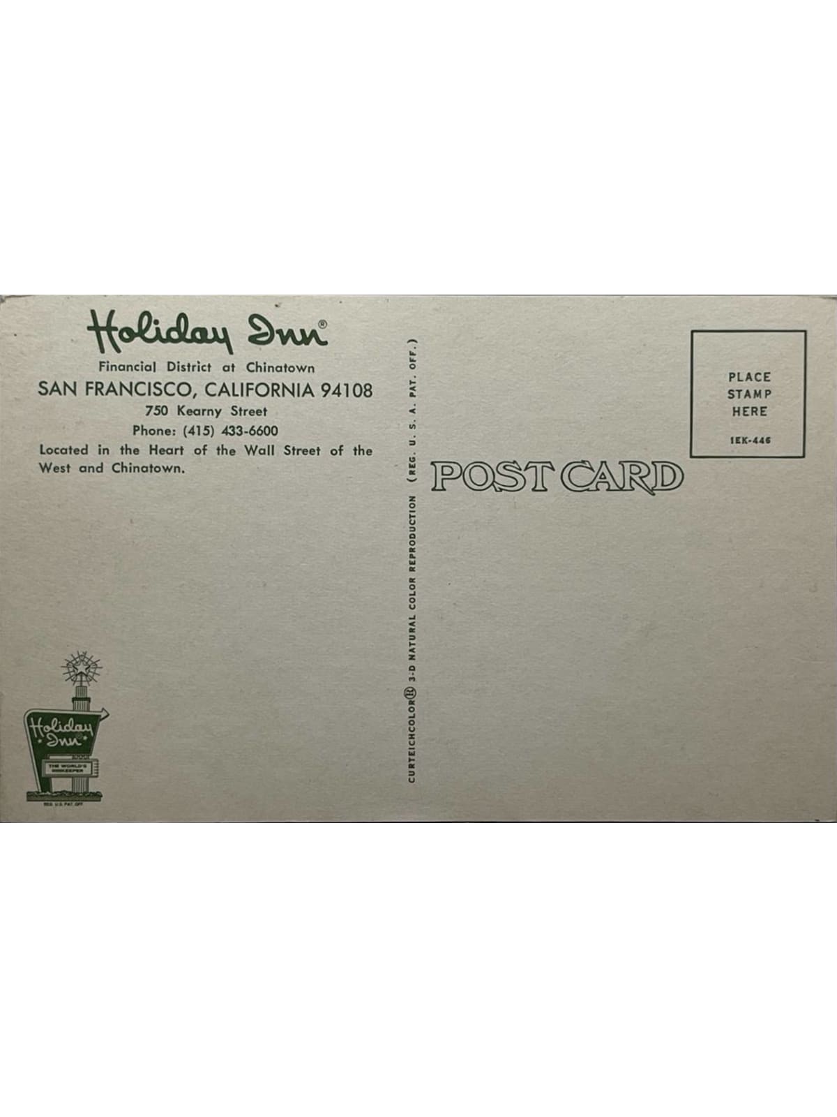 Verso de la carte postale