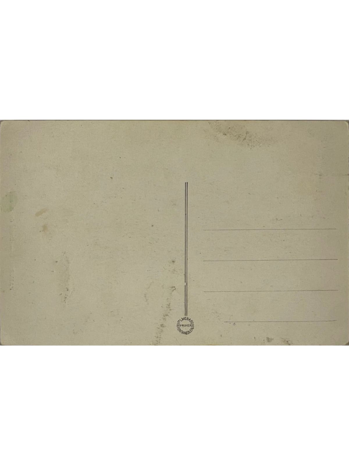 Verso de la carte postale