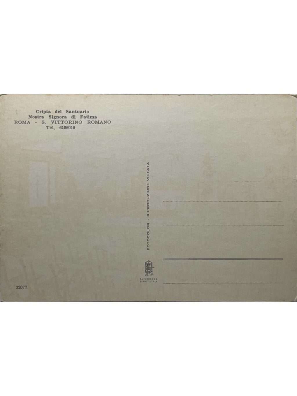 Verso de la carte postale
