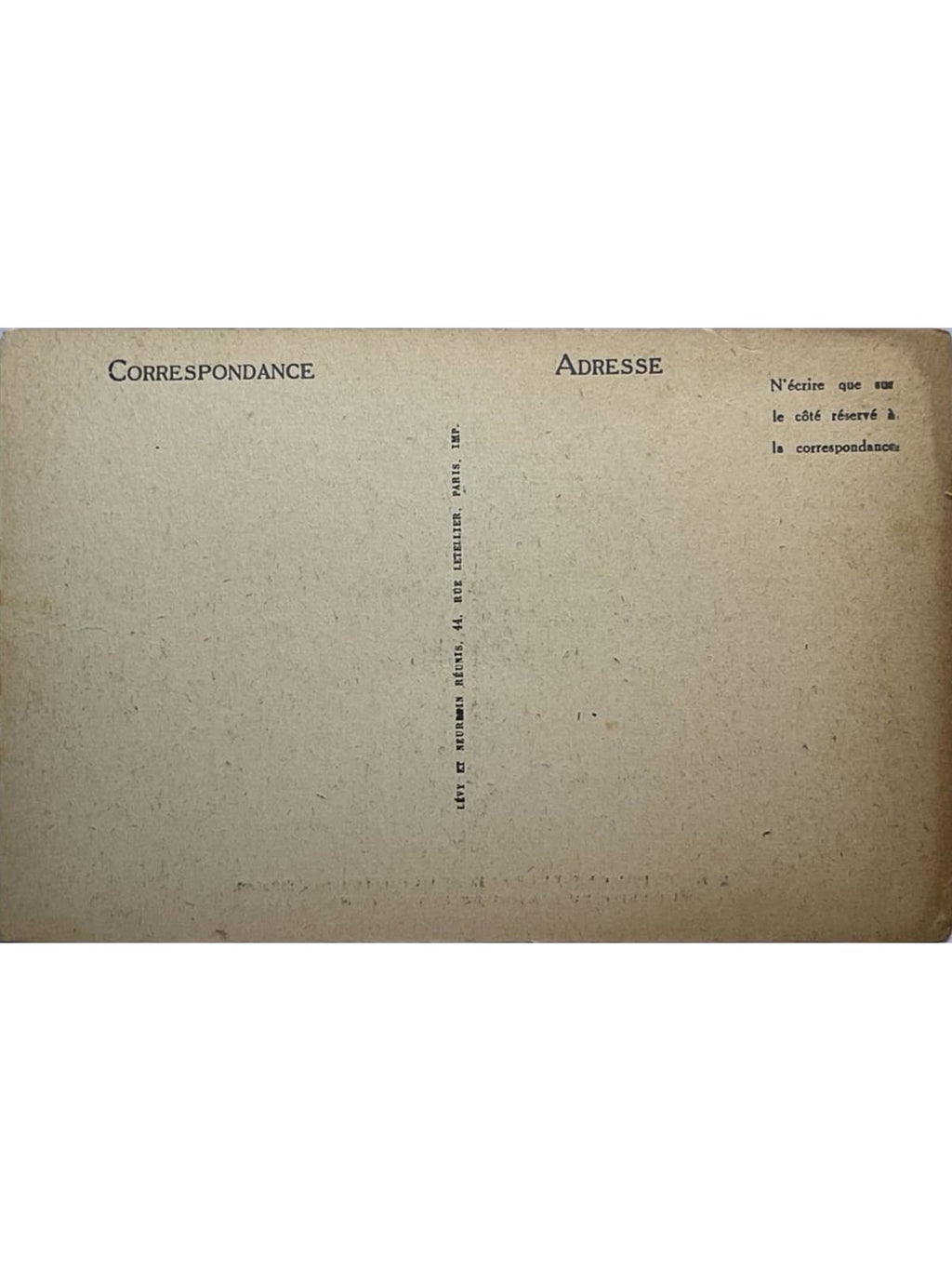 Verso de la carte postale