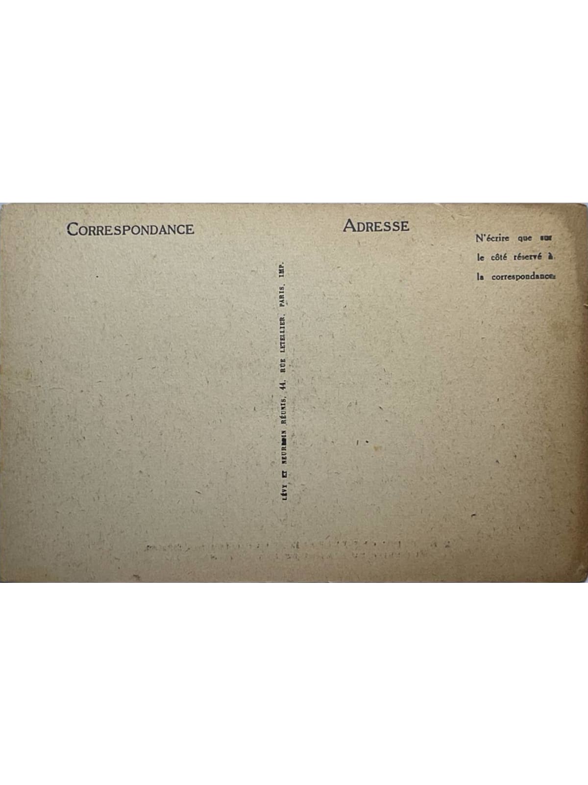 Verso de la carte postale