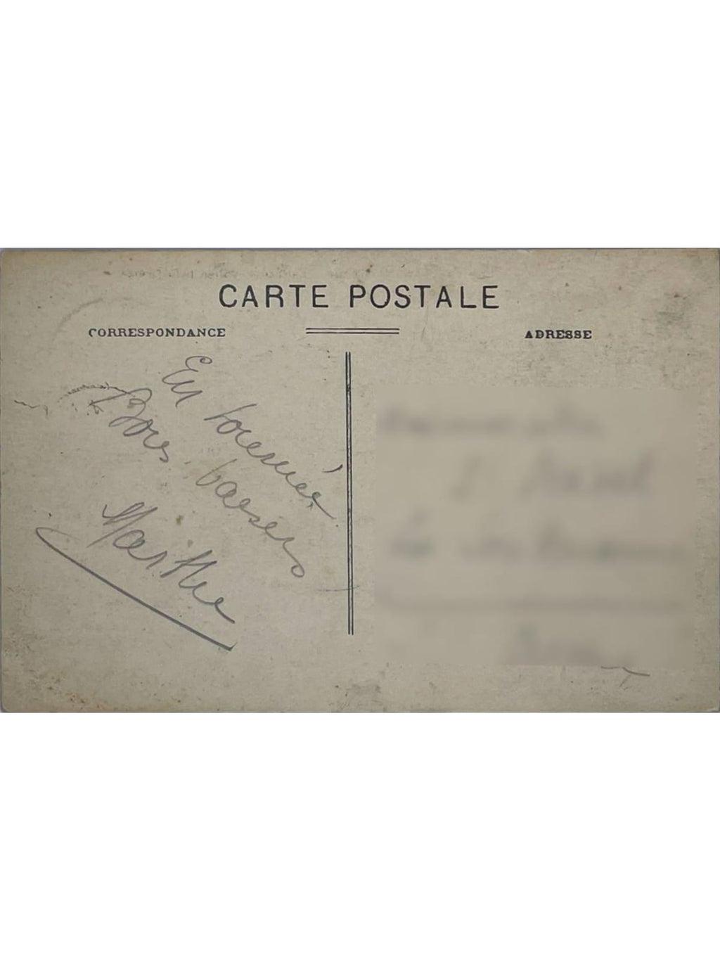 Verso de la carte postale