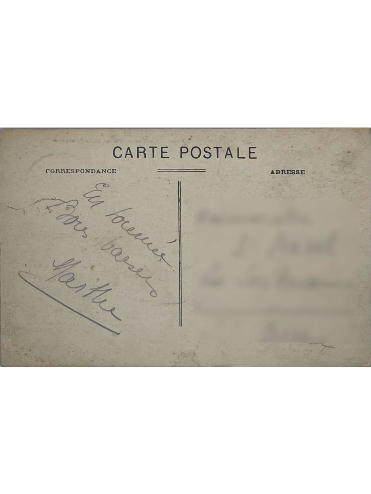 Verso de la carte postale