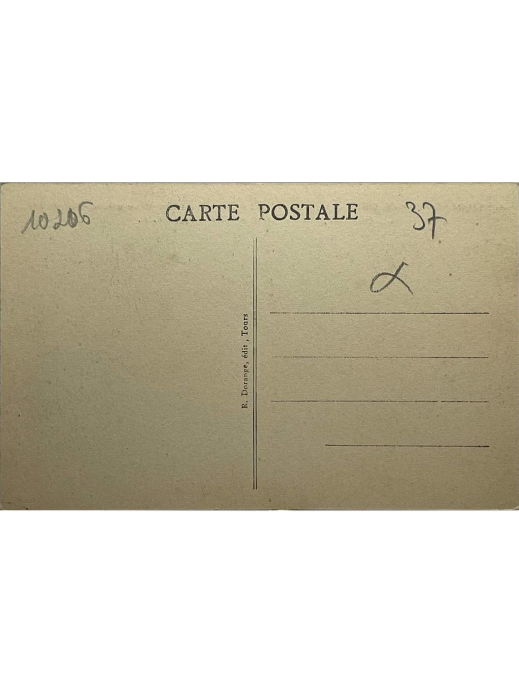 Verso de la carte postale