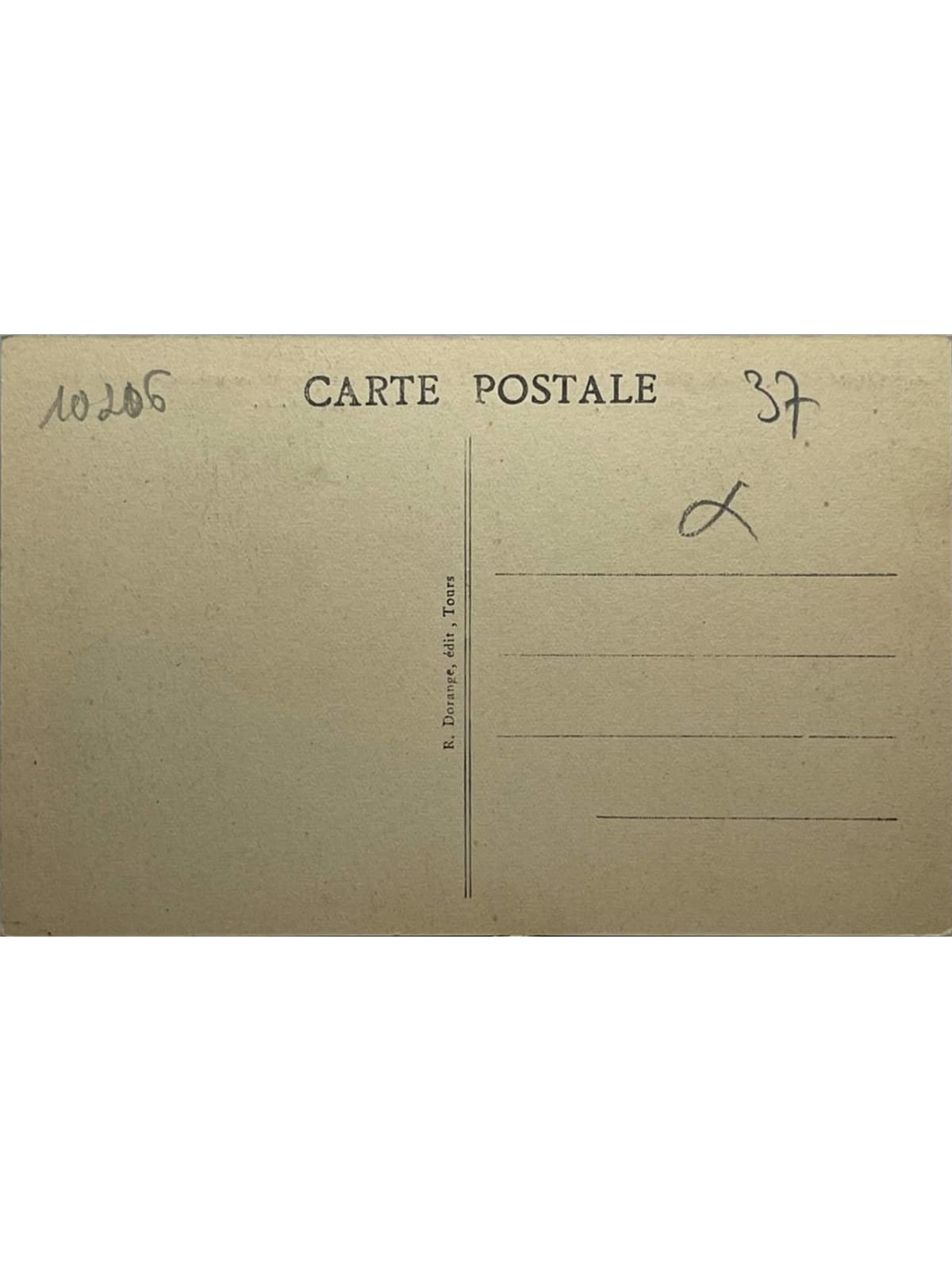 Verso de la carte postale