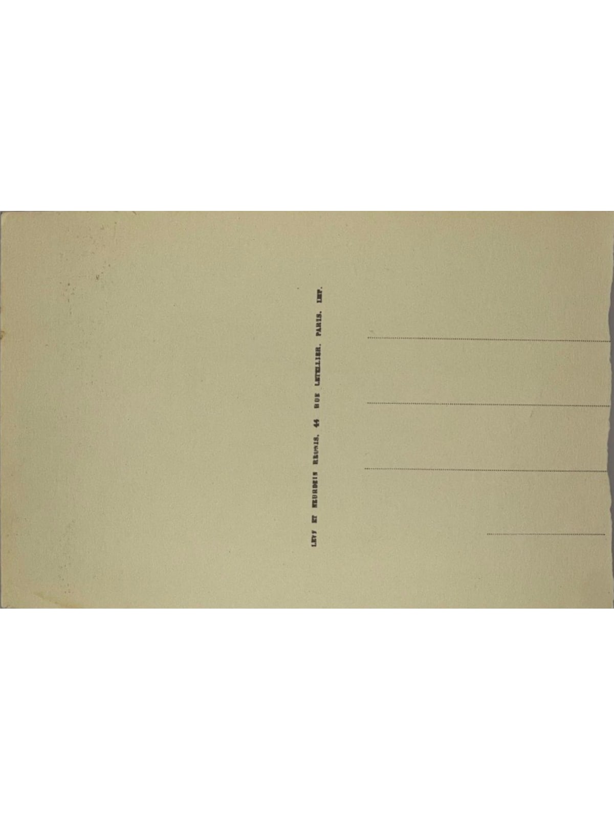 Verso de la carte postale
