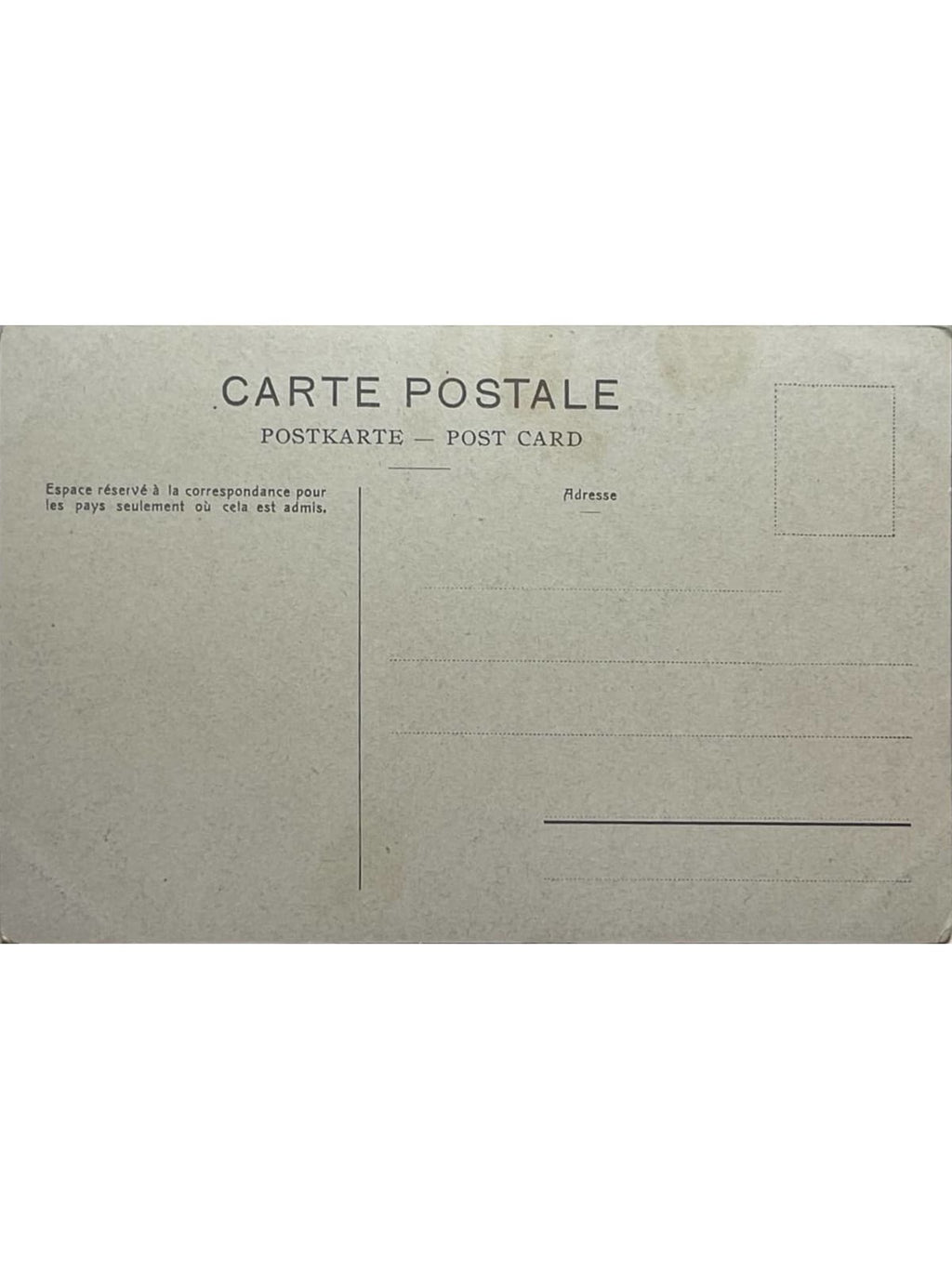 Verso de la carte postale