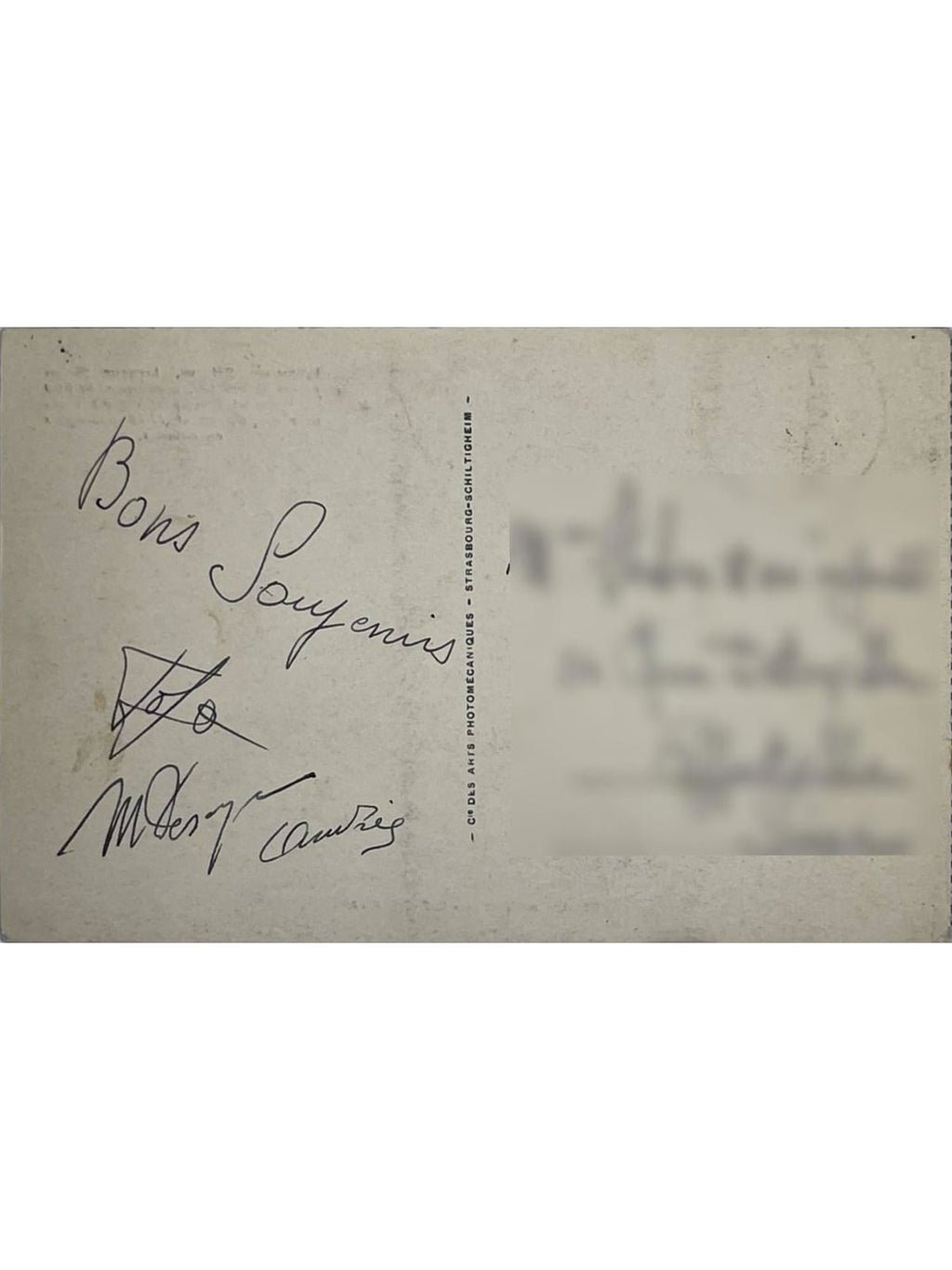 Verso de la carte postale