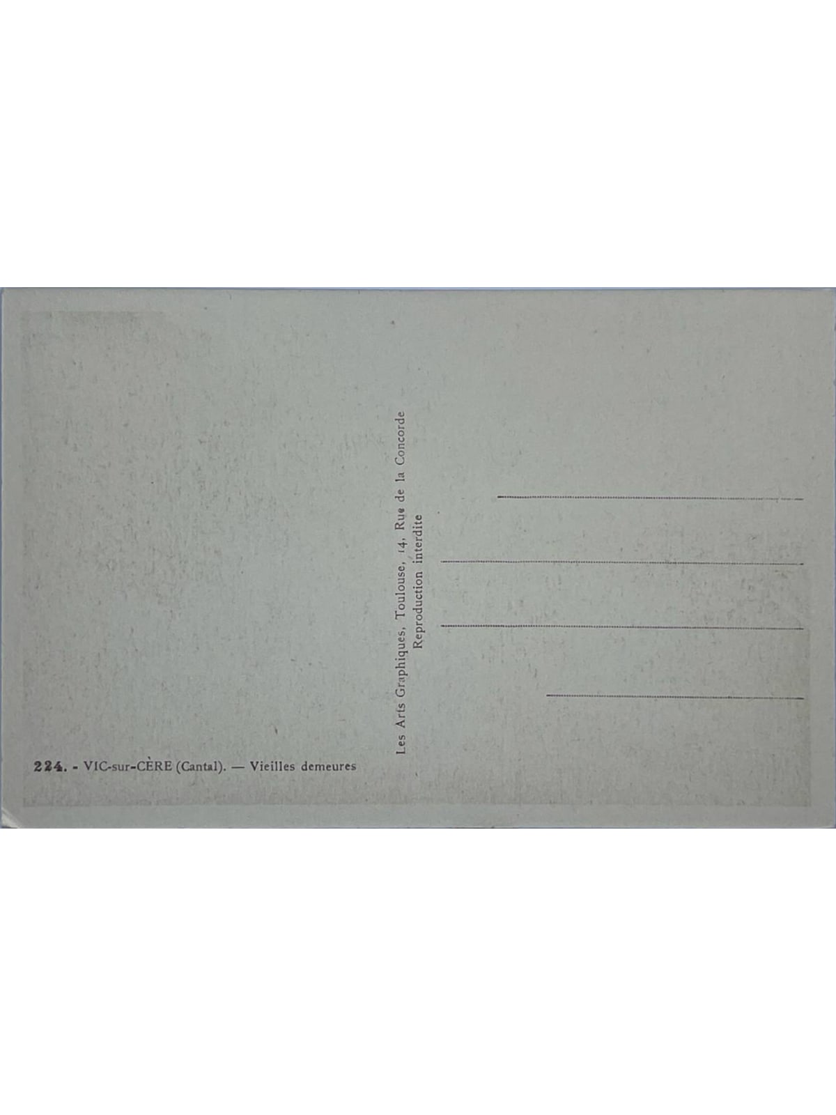 Verso de la carte postale