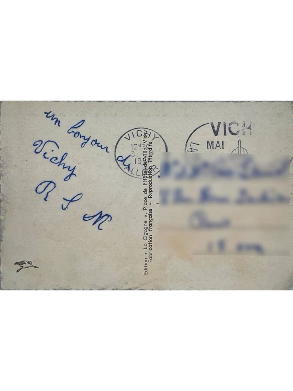 Verso de la carte postale
