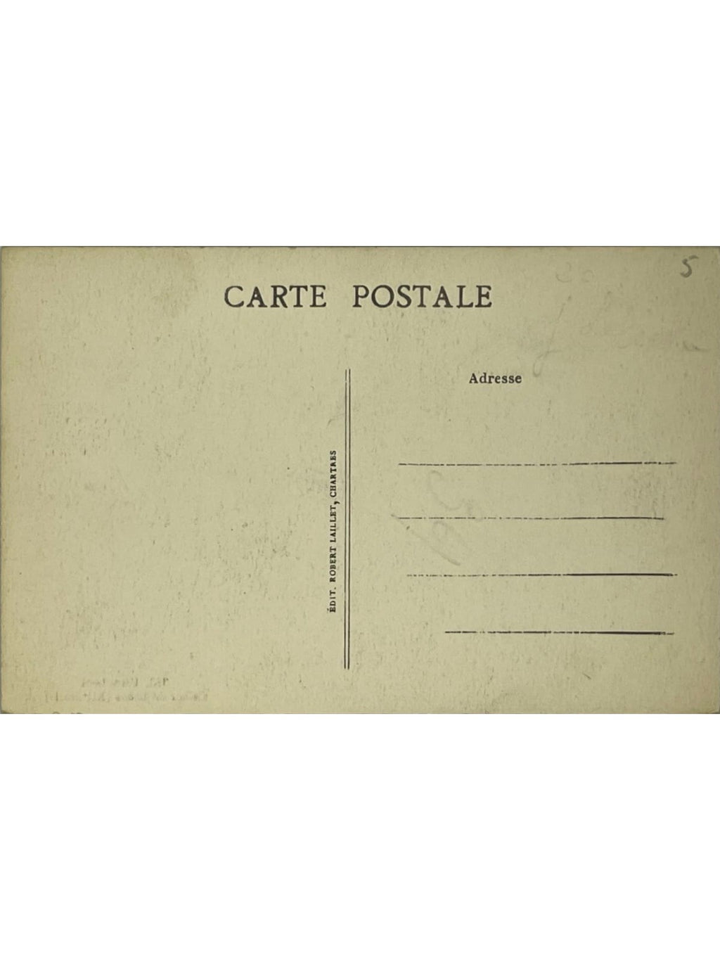 Verso de la carte postale