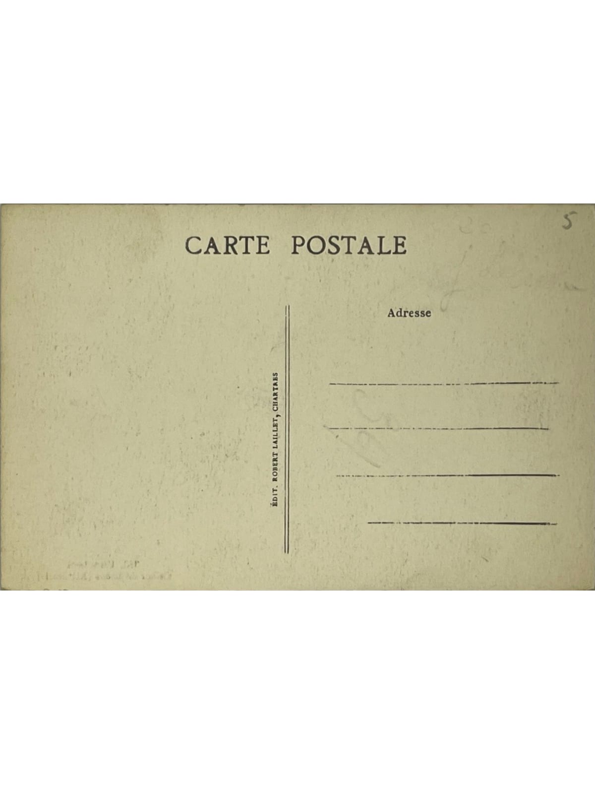 Verso de la carte postale