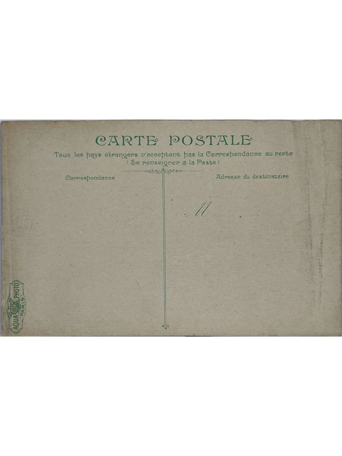 Verso de la carte postale