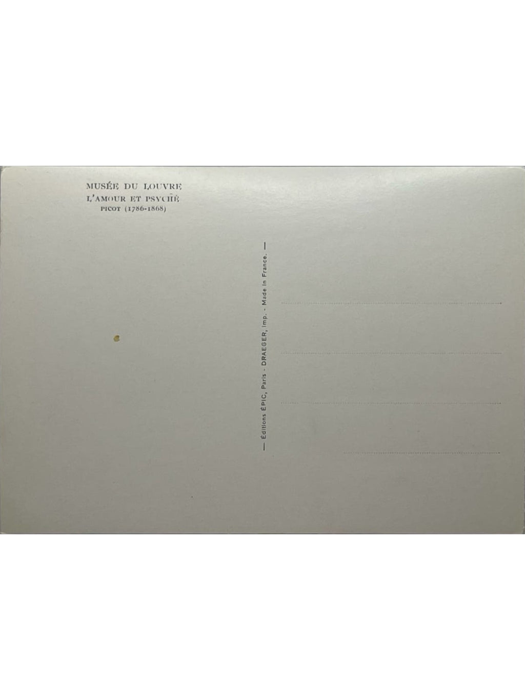 Verso de la carte postale