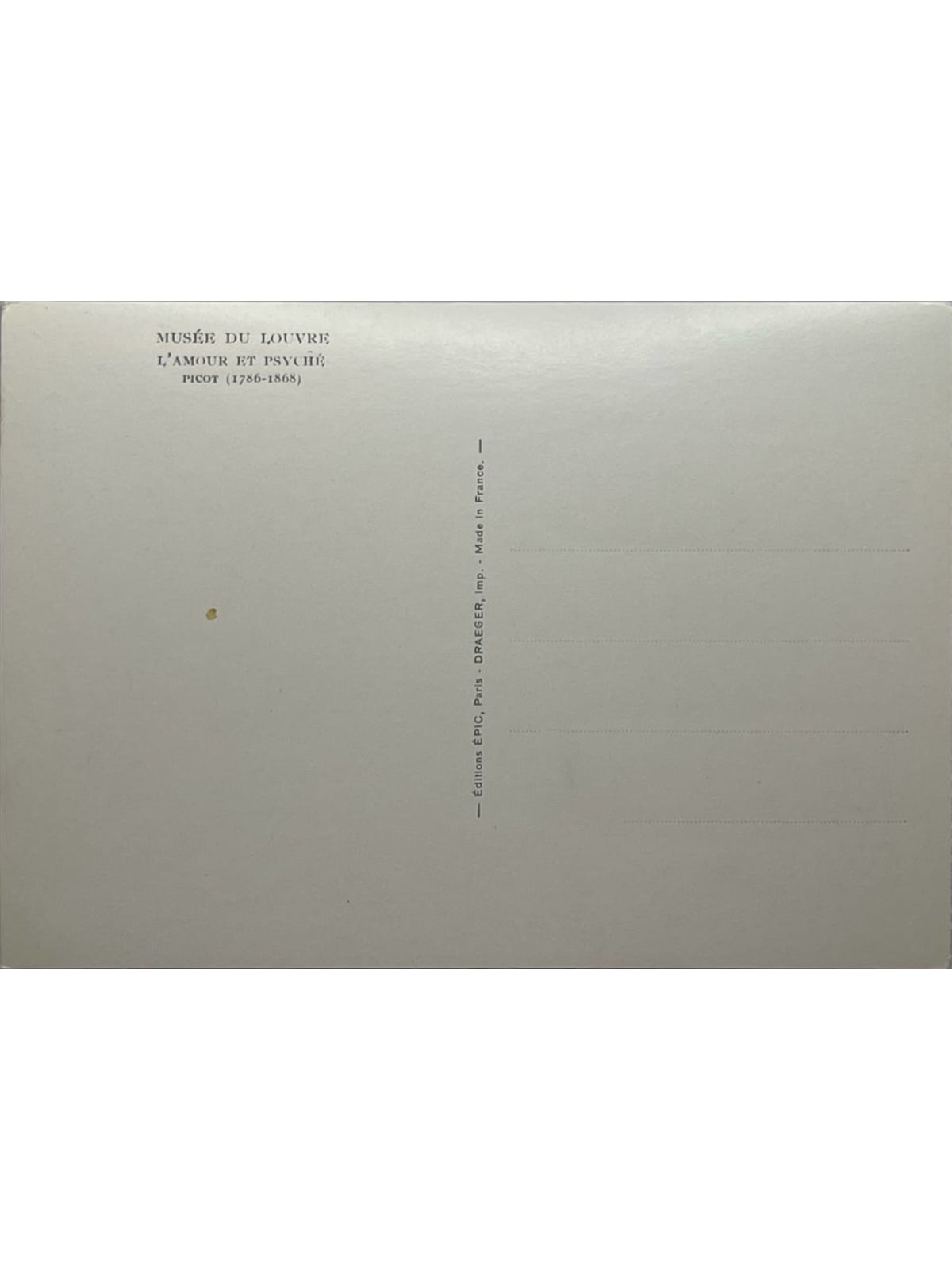 Verso de la carte postale