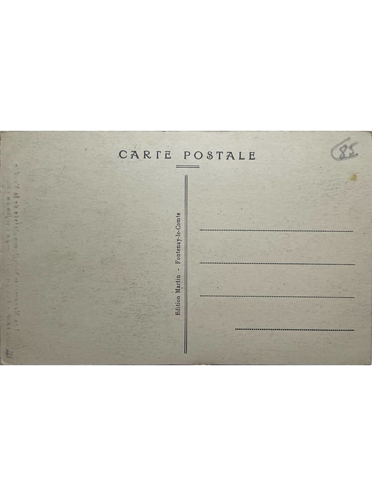 Verso de la carte postale
