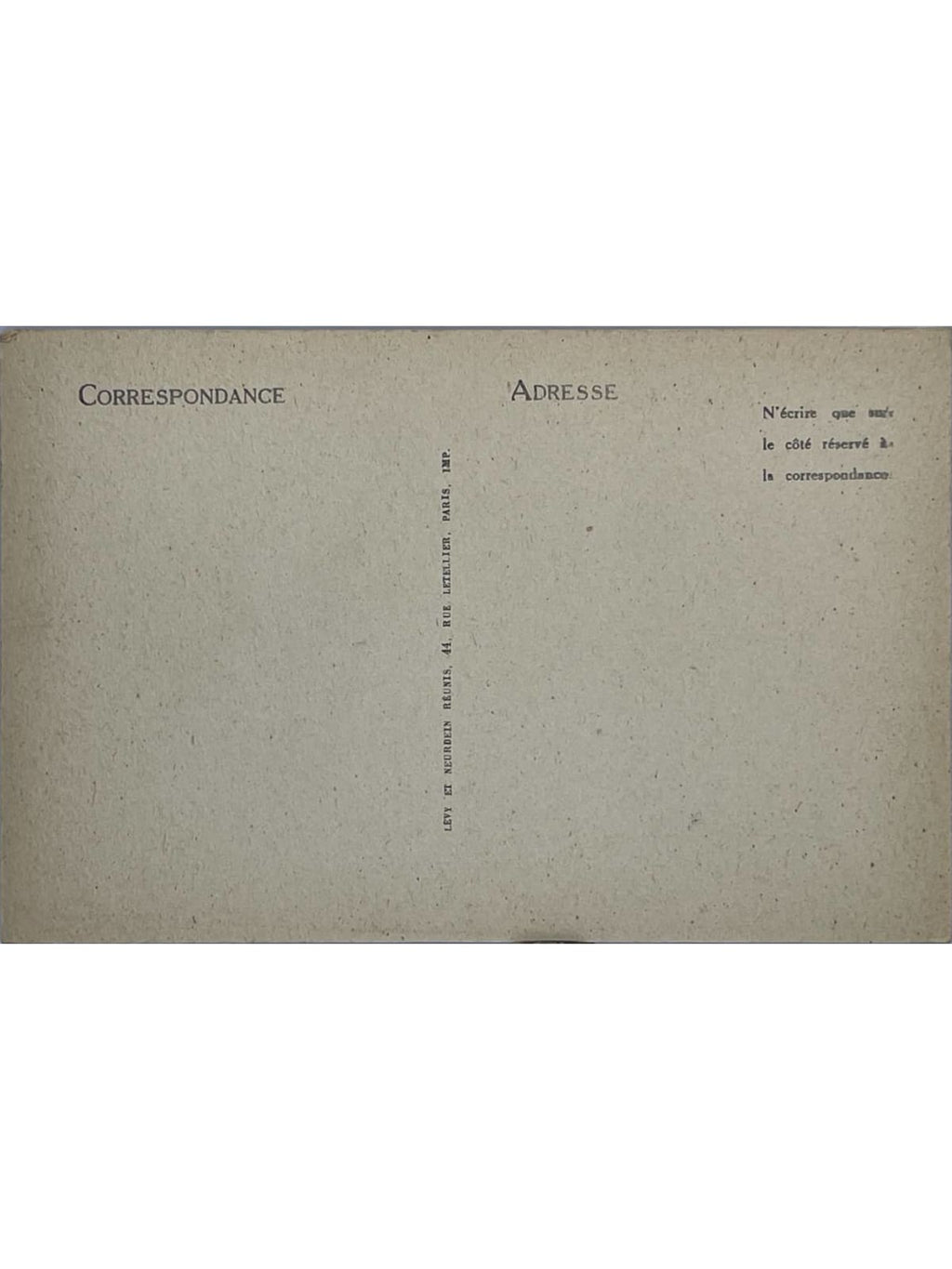Verso de la carte postale