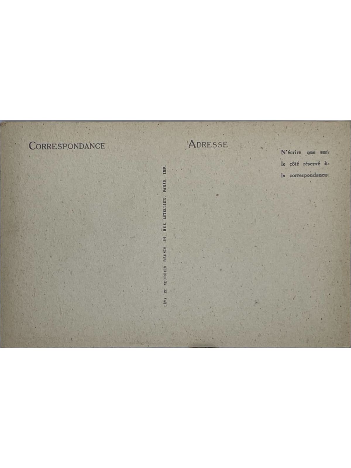 Verso de la carte postale