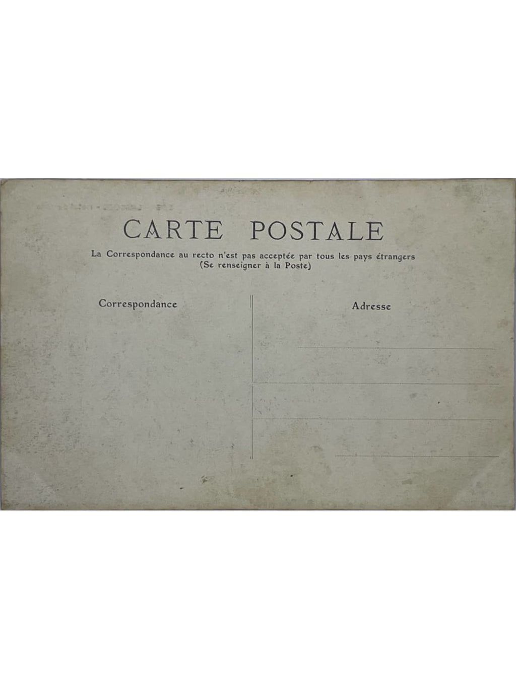 Verso de la carte postale