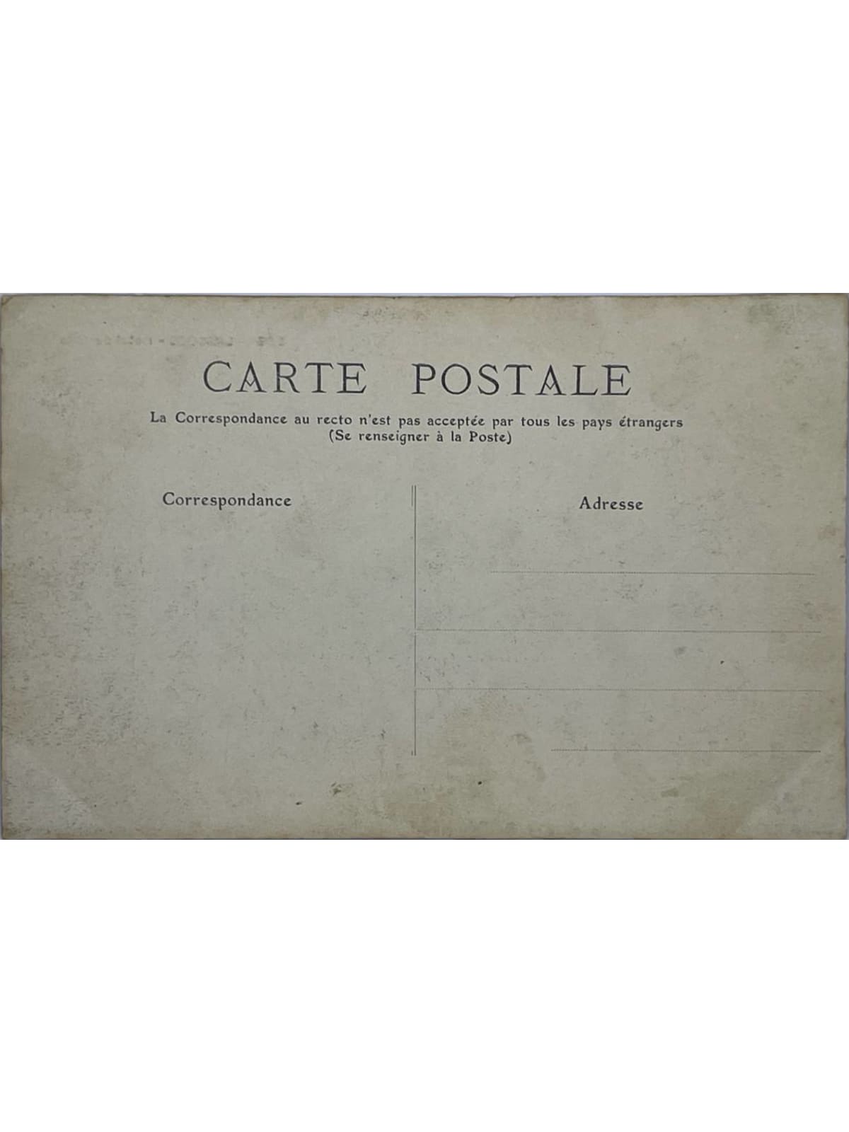Verso de la carte postale