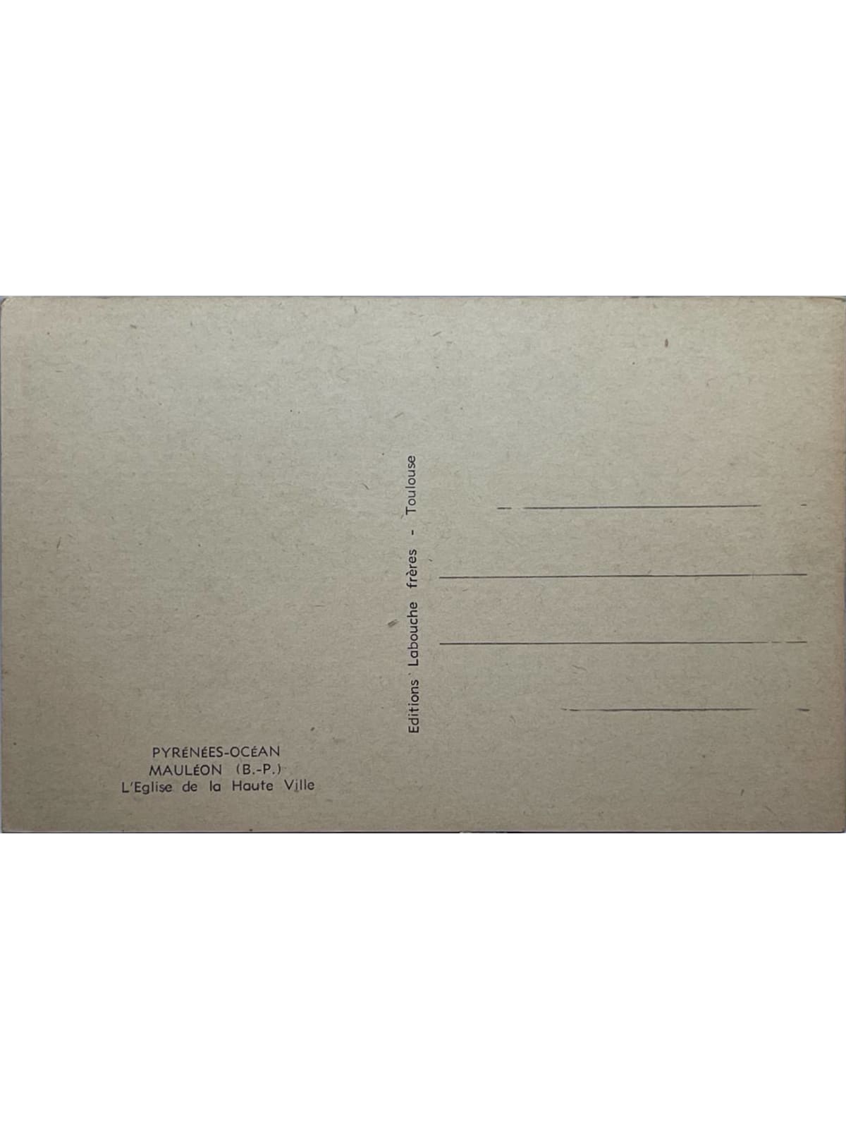 Verso de la carte postale
