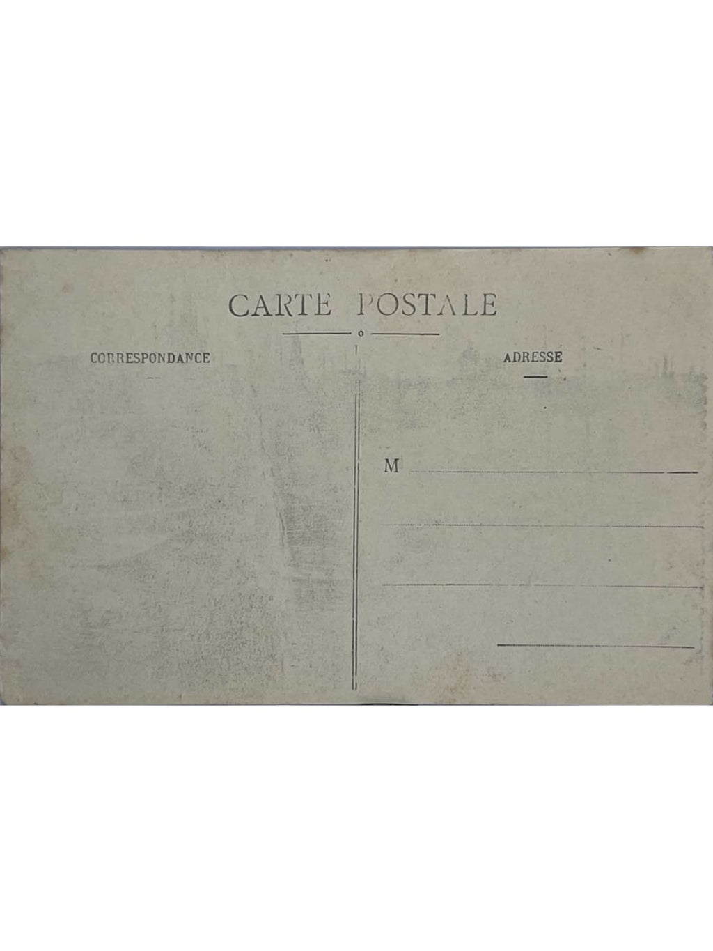 Verso de la carte postale