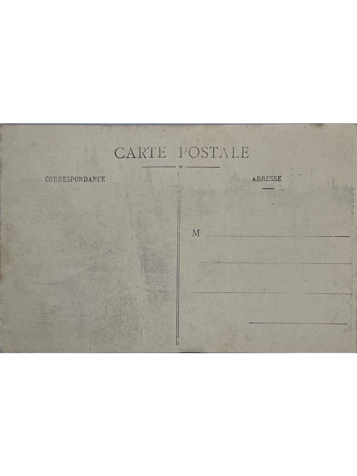 Verso de la carte postale