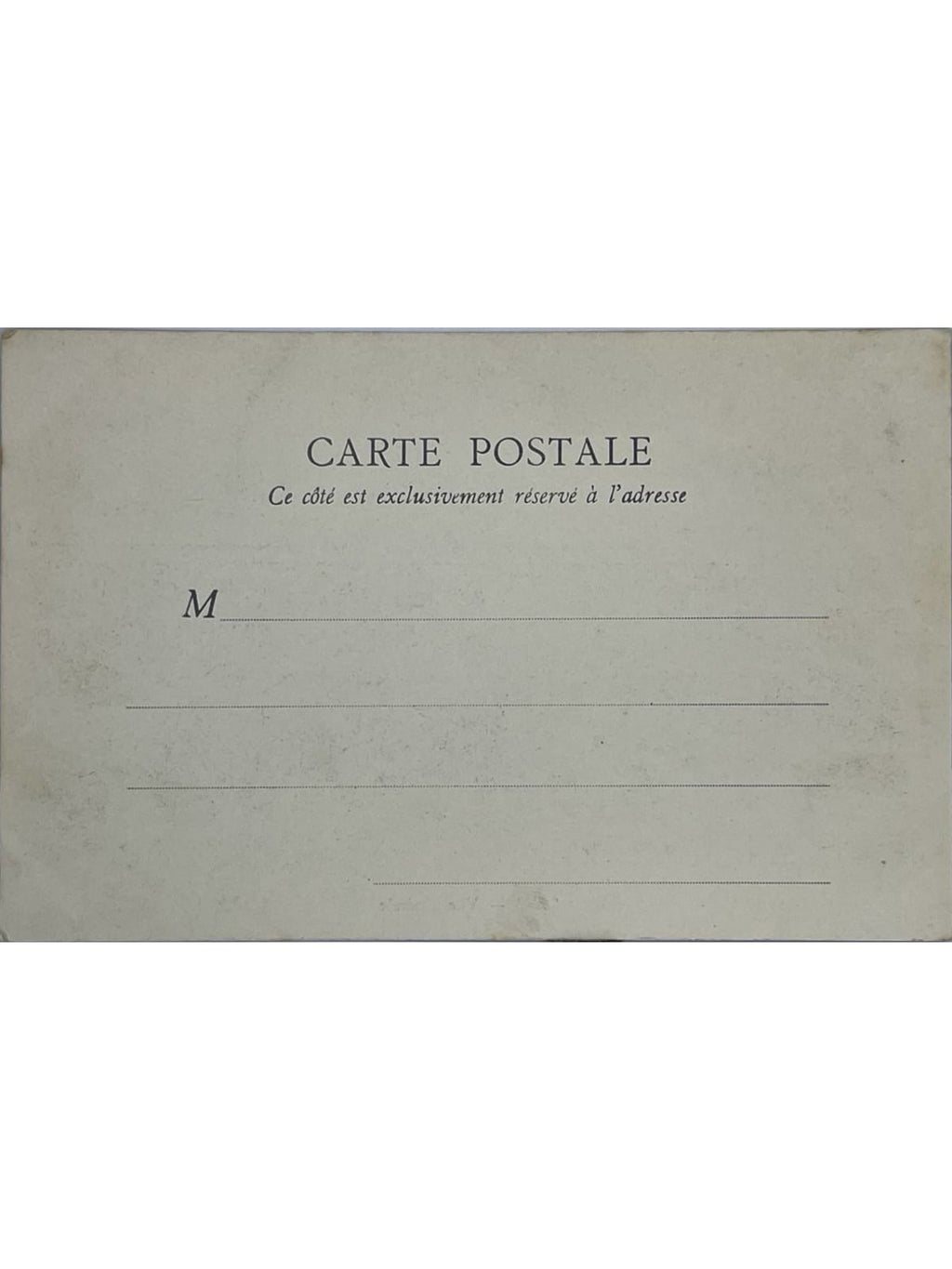 Verso de la carte postale
