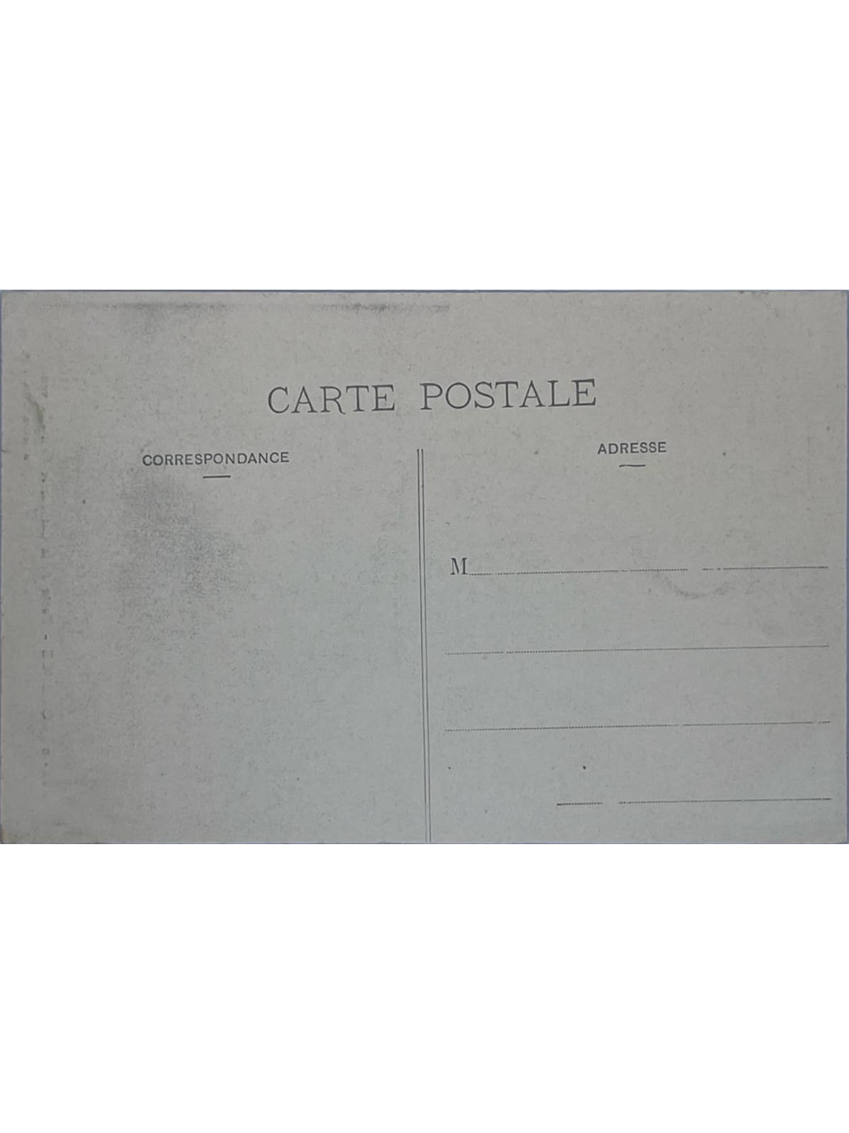 Verso de la carte postale